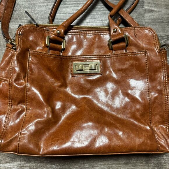 Victor Alfaro Brown Handbag with Crossbody Strap - Picture 2 of 10